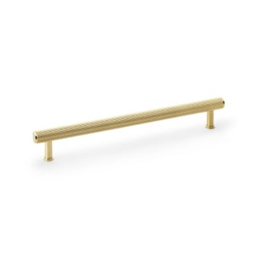 Click Here To Enlarge This Photo Of AW809R-224-SBPVD - Alexander & Wilks Crispin Reeded T-Bar Cabinet Pull 224mm Centres - Satin Brass