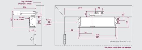 Click Here To Enlarge This Photo Of TS&period;3204&period;SLFB&period;SESE - Rutland Size 3-4 Contract Overhead Door Closer - Silver