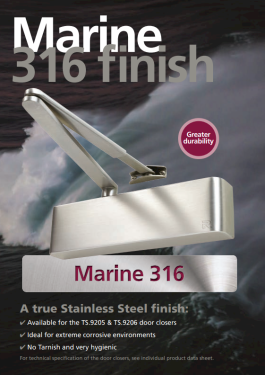 Click Here To Enlarge This Photo Of TS&period;9205DABC&period;SRFBA3&period;316SMARS - Rutland Size 2-5 Designer Slimline Overhead Door Closer with Backcheck & Delayed Action - Satin Marine SS &lpar;316&rpar;