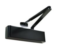 TS&period;9206DABC&period;SRFB3&period;RAL9011BK - Rutland Size 2-6 Designer Slimline Overhead Door Closer with Backcheck & Delayed Action - Black