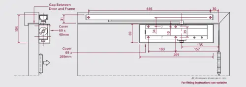 Click Here To Enlarge This Photo Of TS&period;24&period;SNP - Rutland Size EN&period;2-4 Ezykam Overhead Slide Arm Door Closer - Satin Nickel