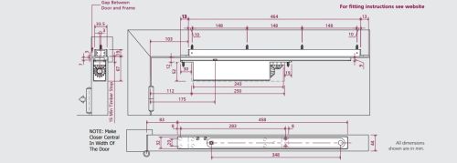 Click Here To Enlarge This Photo Of ITS&period;11204&period;2&period;5&period;SE - Rutland Size 2-4 Concealed Cam Action Door Closer c&sol;w SA Connector Bar - Silver