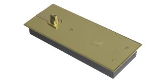 TS&period;7002HO&period;SAX&period;PBRH - Rutland Size 2 Single Action &lpar;Hold Open&rpar; Floor Spring with Backcheck & Polished Brass Cover Plates - Right Hand Opening