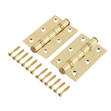 Click Here To Enlarge This Photo Of Eclipse 14103 Grade 7 Polished Brass &lpar;Mild Steel&rpar; Ball Bearing Hinges 76 x 51 x 2mm
