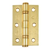 Eclipse 14096 Grade 7 Satin Brass &lpar;Mild Steel&rpar; Ball Bearing Hinges 76 x 51 x 2mm