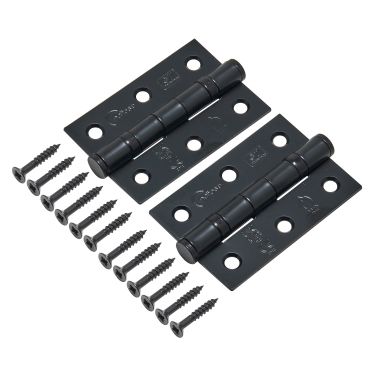 Click Here To Enlarge This Photo Of Eclipse 14100 Grade 7 Matt Black &lpar;Mild Steel&rpar; Ball Bearing Hinges 76 x 51 x 2mm
