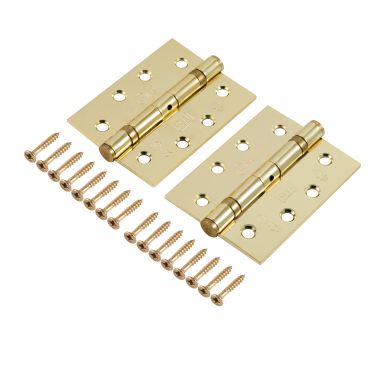 Click Here To Enlarge This Photo Of Eclipse 14933 Grade 11 Polished Brass &lpar;Mild Steel&rpar; Ball Bearing Hinges 102 x 76 x 2&period;7mm