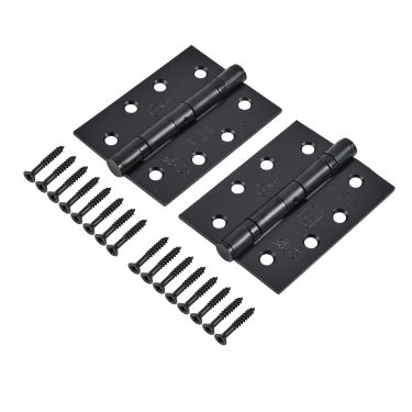 Click Here To Enlarge This Photo Of Eclipse 14112 Grade 11 Matt Black &lpar;Mild Steel&rpar; Ball Bearing Hinges 102 x 76 x 2&period;7mm