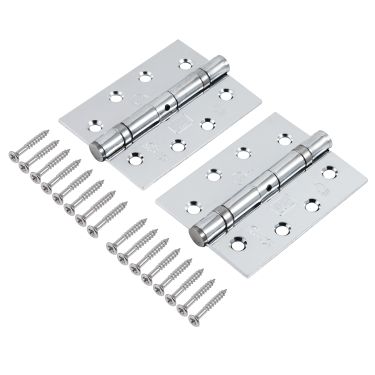 Click Here To Enlarge This Photo Of Eclipse 14974 Grade 13 Polished Chrome &lpar;Mild Steel&rpar; Ball Bearing Hinges 102 x 76 x 2&period;7mm
