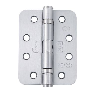 Click Here To Enlarge This Photo Of Eclipse 14204 Grade 13 Satin Chrome &lpar;Mild Steel&rpar; Ball Bearing Radius Corner Hinges 102 x 76 x 2&period;7mm