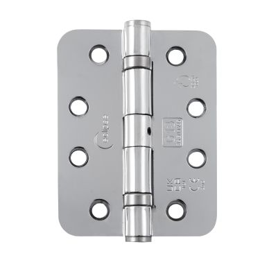 Click Here To Enlarge This Photo Of Eclipse 14205 Grade 13 Polished Chrome &lpar;Mild Steel&rpar; Ball Bearing Radius Corner Hinges 102 x 76 x 2&period;7mm