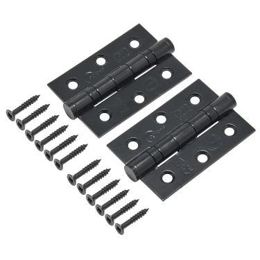 Click Here To Enlarge This Photo Of Eclipse 14917 Grade 7 Matt Black &lpar;Stainless Steel&rpar; Ball Bearing Hinges 76 x 51 x 2mm