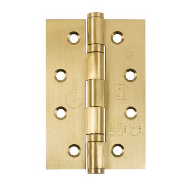 Click Here To Enlarge This Photo Of Eclipse 14344 Grade 7 Satin Brass &lpar;Stainless Steel&rpar; Slim Knuckle Ball Bearing Hinges 102 x 67 x 2mm