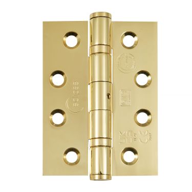 Click Here To Enlarge This Photo Of Eclipse PK882 Grade 13 Polished Brass &lpar;Stainless Steel&rpar; Ball Bearing Hinges 102 x 76 x 3mm &lpar;Pack of 3&rpar;
