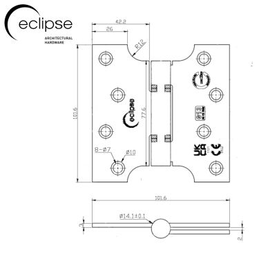 Click Here To Enlarge This Photo Of Eclipse 14989MAB Grade 13 Matt Antique Brass &lpar;Stainless Steel&rpar; Parliament Hinges 102 x 51 x 102mm