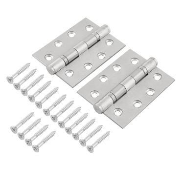 Click Here To Enlarge This Photo Of Eclipse 14883 Grade 13 Satin Stainless Steel &lpar;SUS-316&rpar; Ball Bearing Hinges 102 x 76 x 3mm