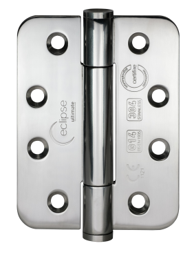 Click Here To Enlarge This Photo Of Eclipse 14333 Grade 14 Polished Stainless Steel &lpar;SS201&rpar; Concealed Bearing Radius Hinges 102 x 76 x 3mm