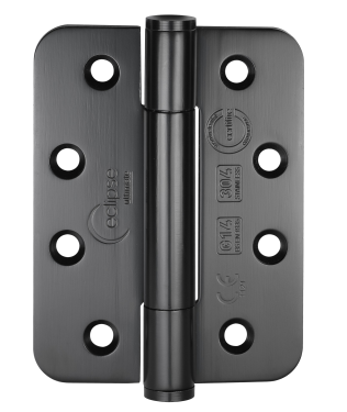 Click Here To Enlarge This Photo Of Eclipse 14334 Grade 14 Matt Black &lpar;SS201&rpar; Concealed Bearing Radius Hinges 102 x 76 x 3mm