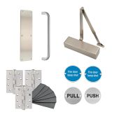 Eclipse 24461 Commercial Passage Way Dead-Locking Fire Door Pack &lpar;FD30&sol;60&rpar; Satin Stainless Steel