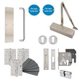 Eclipse 24462 Commercial Passage Way Latching Fire Door Pack &lpar;FD30&sol;60&rpar; Satin Stainless Steel