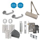 Eclipse 24463 Commercial Passage Way Sash-Locking Fire Door Pack &lpar;FD30&sol;60&rpar; Satin Stainless Steel