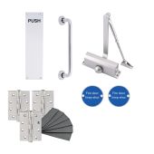 Eclipse 24450 Contractors Passage Way Non-Locking Fire Door Pack &lpar;FD30&sol;60&rpar; Aluminium