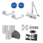Eclipse 24452 Contractors Office Non-Locking Fire Door Pack &lpar;FD30&sol;60&rpar; Aluminium
