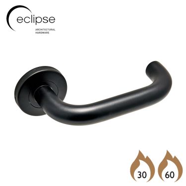 Click Here To Enlarge This Photo Of Eclipse 34901 Matt Black SS 19mm Safety Lever on Round Rose Set