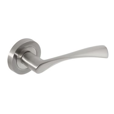 Click Here To Enlarge This Photo Of Eclipse 62112 Satin Nickel 'Monza' Lever on Round Rose Set &lpar;Freestyle Range&rpar;