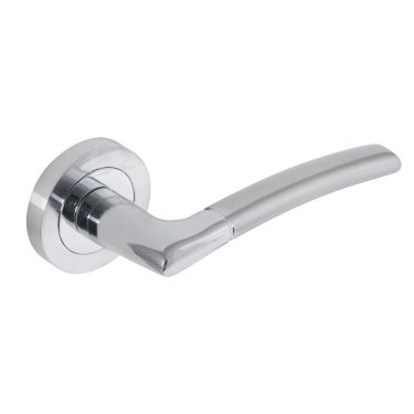 Click Here To Enlarge This Photo Of Eclipse 62115 Polished&sol;Satin Chrome 'Tifosi' Lever on Round Rose Set &lpar;Freestyle Range&rpar;