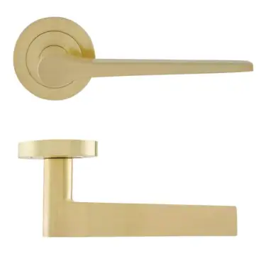 Click Here To Enlarge This Photo Of Eclipse 62133 Satin Brass 'Monte' Lever on Round Rose Set &lpar;Freestyle Range&rpar;