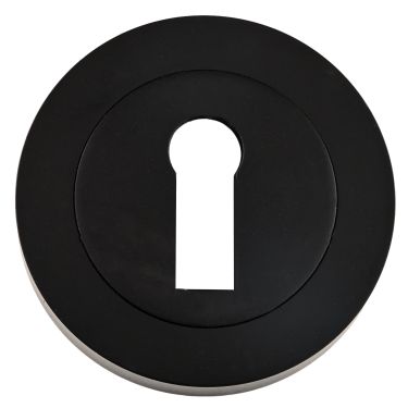 Click Here To Enlarge This Photo Of Eclipse 62261 Matt Black Standard Keyway Escutcheon on Round Rose &lpar;Freestyle Range&rpar;