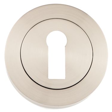 Click Here To Enlarge This Photo Of Eclipse 62661 Satin Nickel Standard Keyway Escutcheon on Round Rose &lpar;Freestyle Range&rpar;