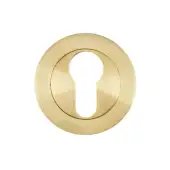 Eclipse 62863 Satin Brass Euro Profile Escutcheon on Round Rose &lpar;Freestyle Range&rpar;