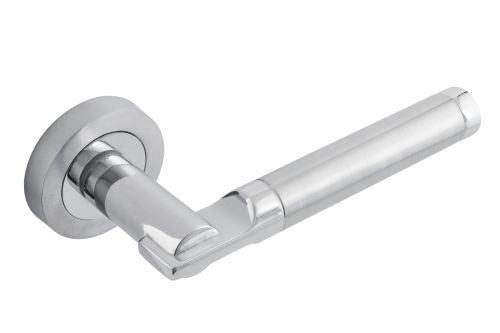 Click Here To Enlarge This Photo Of Eclipse 63107 Polished&sol;Satin Chrome 'Elettra' Lever on Round Rose Set &lpar;Insignia Range&rpar;