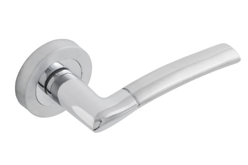 Click Here To Enlarge This Photo Of Eclipse 63115 Polished&sol;Satin Chrome 'Tifosi' Lever on Round Rose Set &lpar;Insignia Range&rpar;