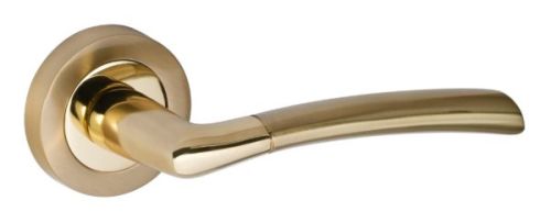 Click Here To Enlarge This Photo Of Eclipse 63116 Polished&sol;Satin Brass 'Tifosi' Lever on Round Rose Set &lpar;Insignia Range&rpar;