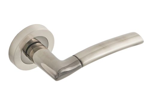 Click Here To Enlarge This Photo Of Eclipse 63117 Black Nickel&sol;Satin Nickel 'Tifosi' Lever on Round Rose Set &lpar;Insignia Range&rpar;