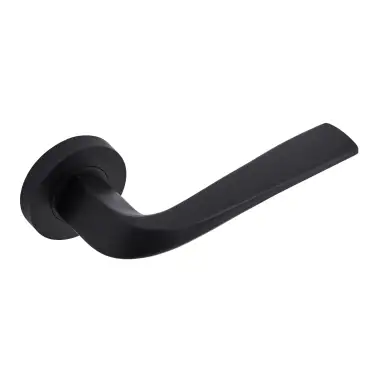 Click Here To Enlarge This Photo Of Eclipse 63221 Matt Black 'Lanza' Lever on Round Rose Set &lpar;Insignia Range&rpar;