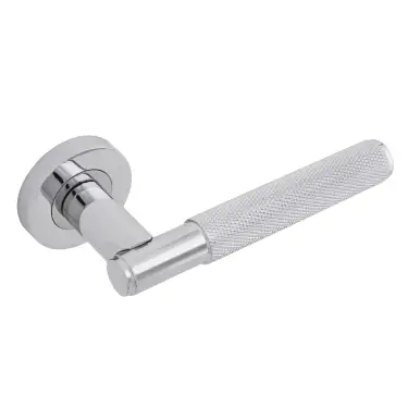 Click Here To Enlarge This Photo Of Eclipse 63230 Polished Chrome Knurled Lever on Round Rose Set &lpar;Insignia Range&rpar;