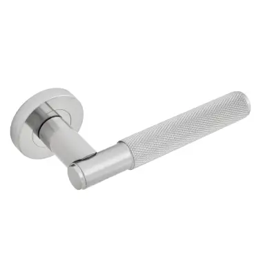 Click Here To Enlarge This Photo Of Eclipse 63232 Satin Nickel Knurled Lever on Round Rose Set &lpar;Insignia Range&rpar;