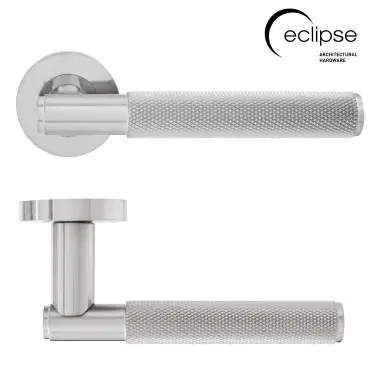 Click Here To Enlarge This Photo Of Eclipse 63232 Satin Nickel Knurled Lever on Round Rose Set &lpar;Insignia Range&rpar;