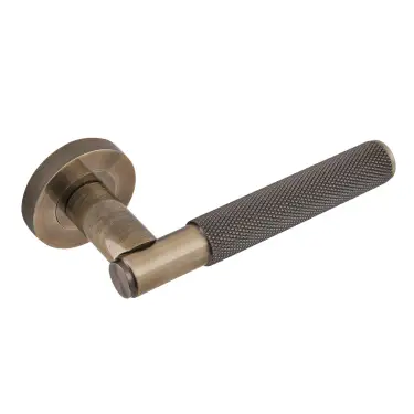 Click Here To Enlarge This Photo Of Eclipse 63235 Antique Bronze Knurled Lever on Round Rose Set &lpar;Insignia Range&rpar;