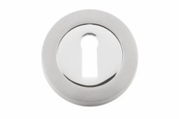 Eclipse 63561 Polished&sol;Satin Chrome Standard Keyway Escutcheon on Round Rose &lpar;Insignia Range&rpar;
