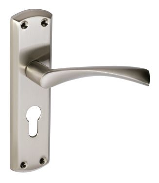 Click Here To Enlarge This Photo Of Eclipse 63728 Satin Nickel 'Monza' Lever Euro Profile Lock &lpar;47&period;5mm&rpar; Set