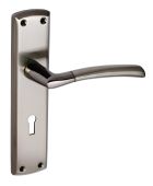 Eclipse 63145 Black Nickel&sol;Satin Nickel 'Tifosi' Lever Lock Set