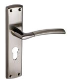 Eclipse 63148 Black Nickel&sol;Satin Nickel 'Tifosi' Lever Euro Profile Lock &lpar;47&period;5mm&rpar; Set