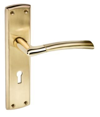 Click Here To Enlarge This Photo Of Eclipse 63149 Polished&sol;Satin Brass 'Tifosi' Lever Lock Set