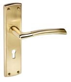 Eclipse 63149 Polished&sol;Satin Brass 'Tifosi' Lever Lock Set