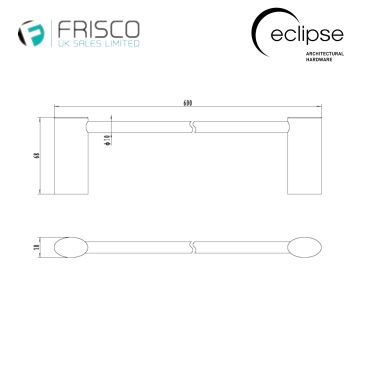 Click Here To Enlarge This Photo Of Eclipse 80121 &lpar;801 Series&rpar; Matt Black 600mm Single Towel Rail
